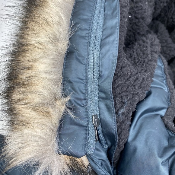 Eddie Bauer Women XL Black Detachable Faux Feather Down And Feather Quilted Coat - Picture 7 of 7